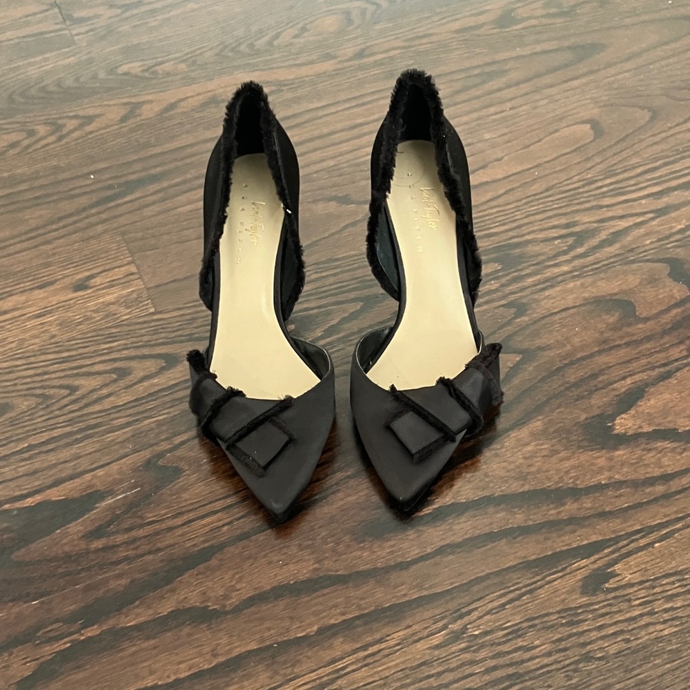 Lord & Taylor Black Heels with Bow Detail